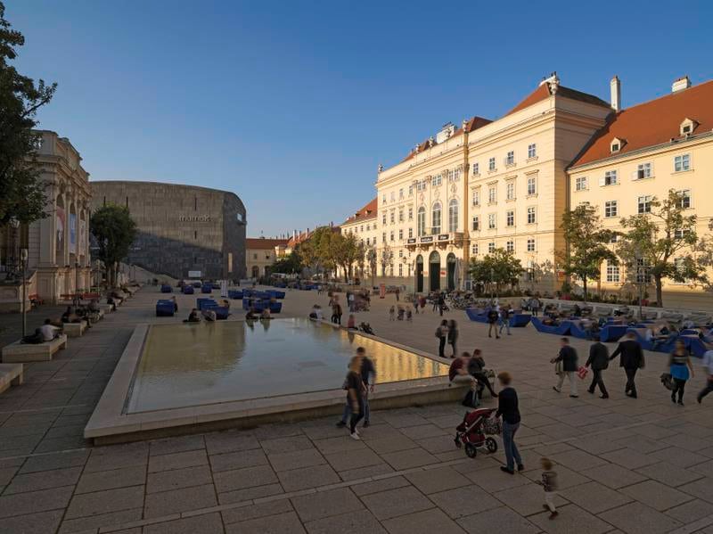 MuseumsQuartier is home to 60 cultural institutions, including some of Vienna's most exciting contemporary art museums. Photo: WienTourismus