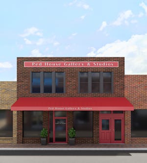 This rendering shows what the front of the new Red House Gallery will look like once completed.
