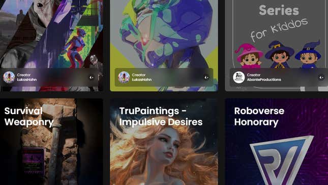 A bunch of nft collections on Gamestop's store.
