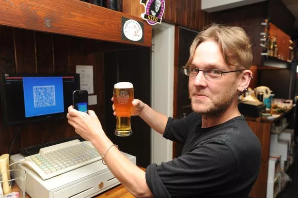 Rob Curtis from the Haymakers in Chesterton, accepting Bitcoin in 2013