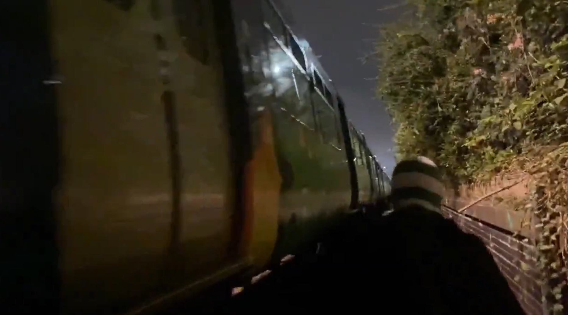 The train carriages were covered in green paint and Celtic-themed slogans