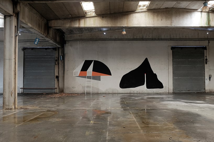 fontface's geometric explorations of minimalism take over walls, canvases, and posters