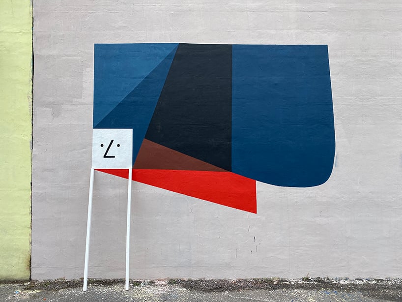 fontface's geometric explorations of minimalism take over walls, canvases, and posters