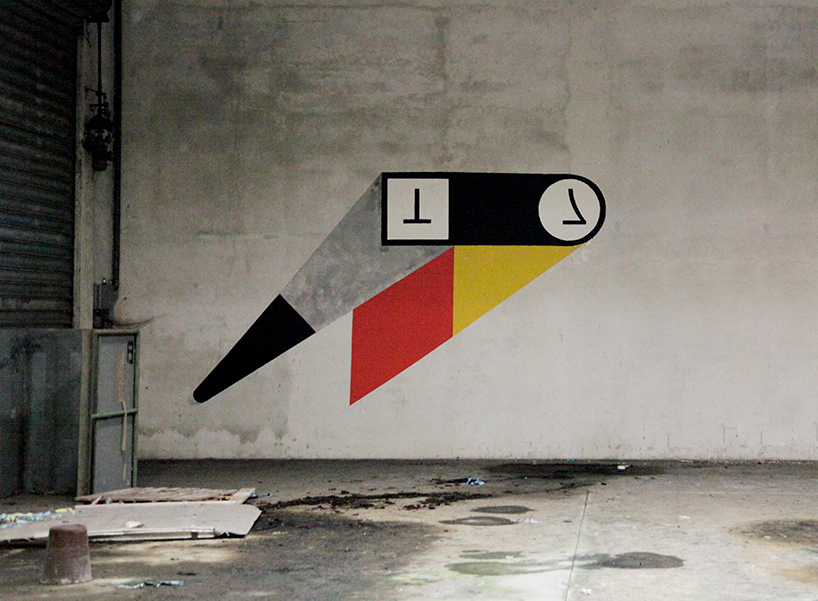fontface's geometric explorations of minimalism take over walls, canvases, and posters