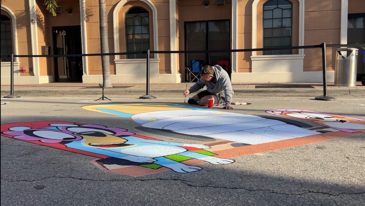Erik Greenwalt, from Pittsburgh, painted a piece based on the popular kids' cartoon show: 
