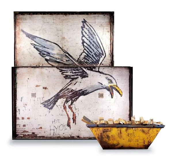 The Banksy in secure storage after it was taken down from a house and listed for sale
