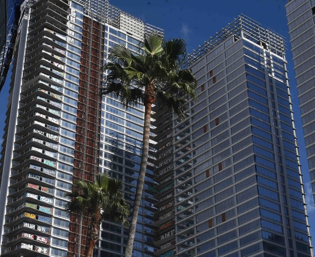 Several floors at each of the three unfinished buildings in...