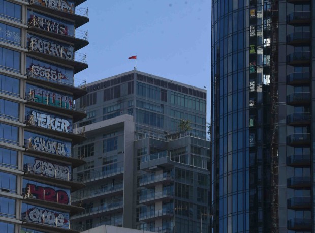 Several floors at each of the three unfinished buildings in...