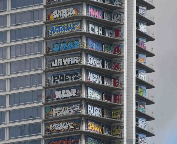 Several floors at each of the three unfinished buildings in...