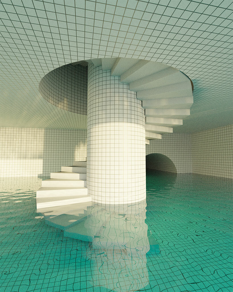 diving into 3D artist jared pike's pool dreamscapes and imaginary liminal interiors