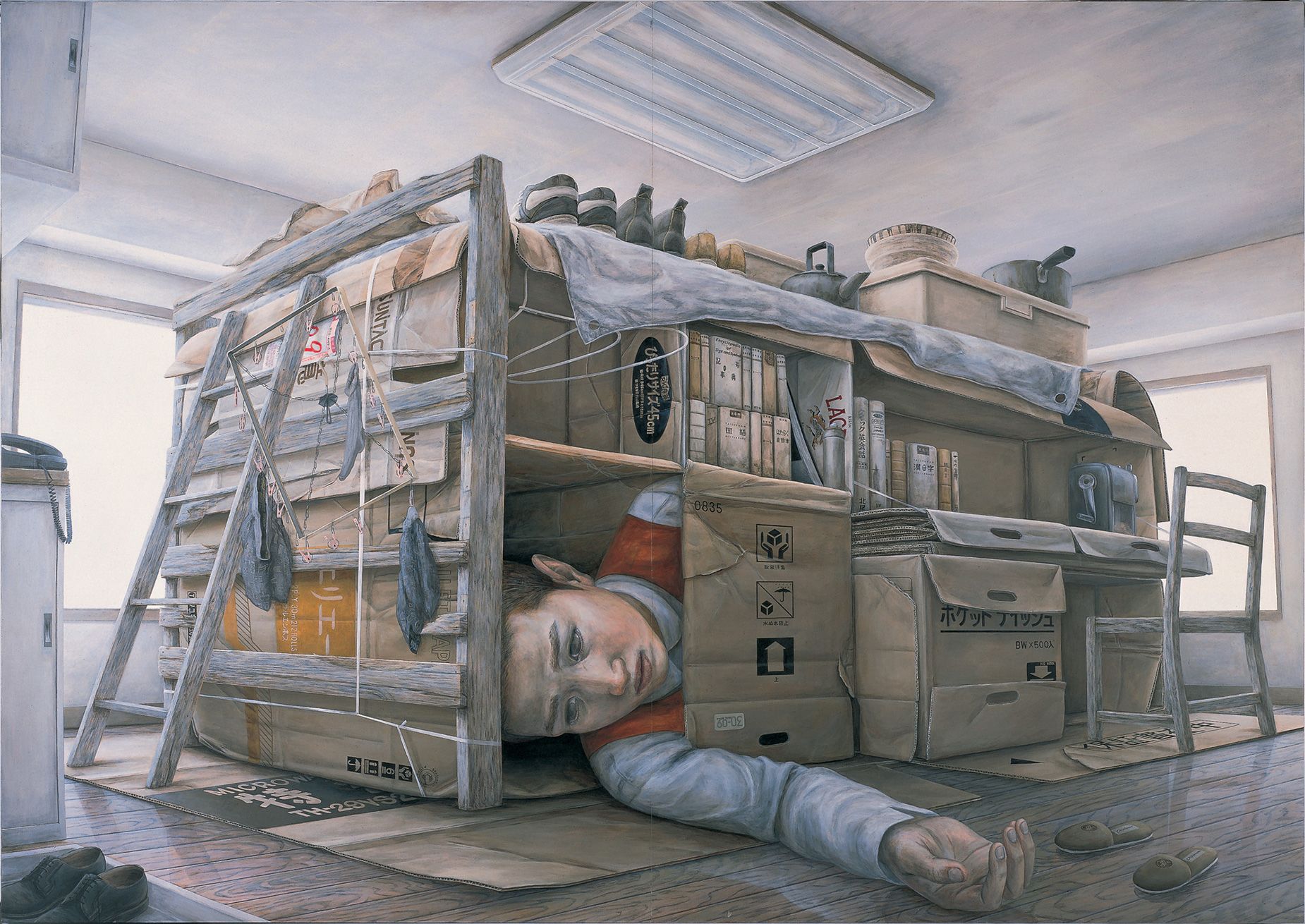 An untitled work painted by Tetsuya Ishida in 1998 depicting Japan's