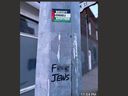 These examples of anti-Semitism were found on a pole on Carlton St. (Supplied photo)