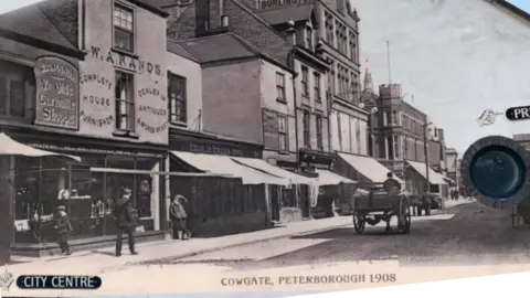 Peterborough Positive Image of Cowgate in 1908