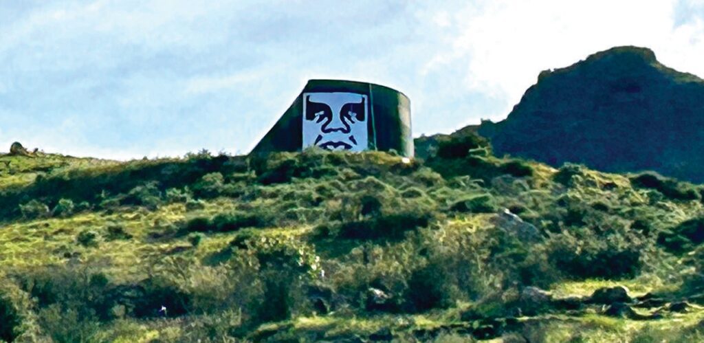 STREET ART—The famous “Obey Giant” image has reappeared in Agoura Hills. JOHN LOESING/Acorn Newspapers