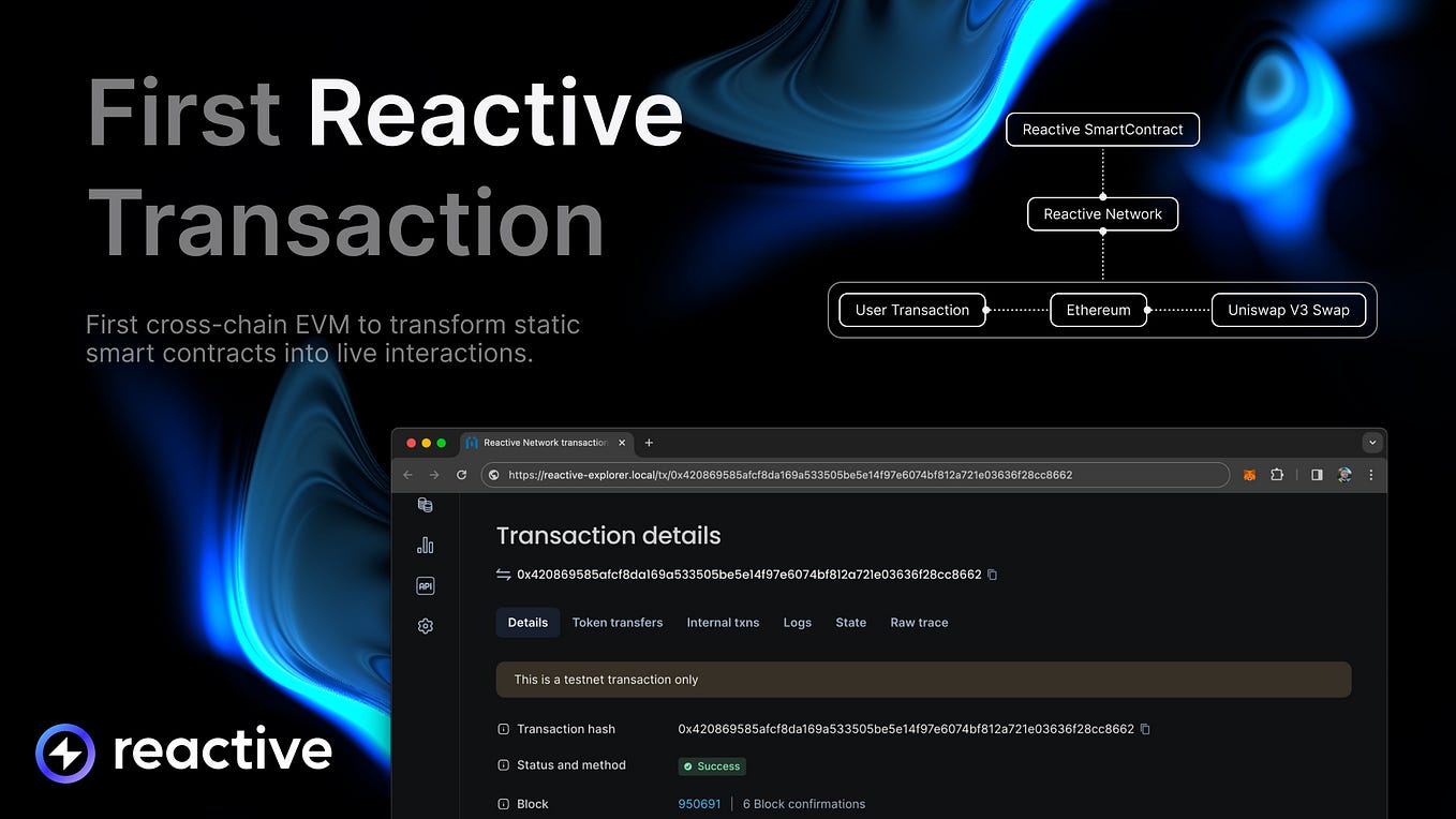 Development Update: Reactive Network Executes First Reactive Transaction! ✅
