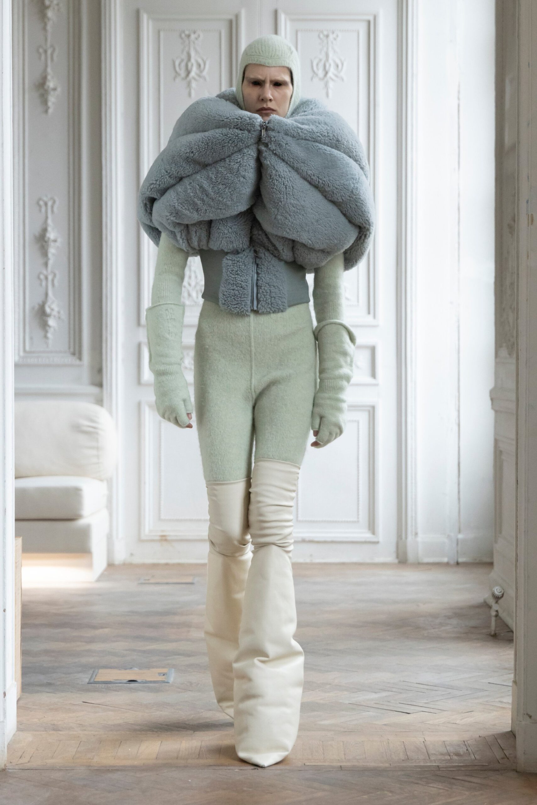 A fluffy top at Rick Owens’ autumn/winter 2024 show. Photo: Rick Owens