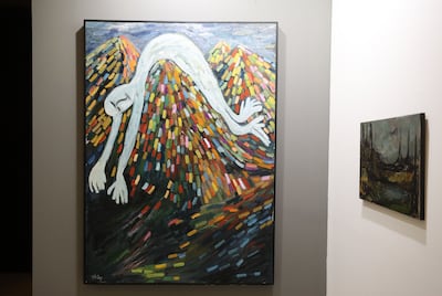 Man & Mountain No. 3 by Hassan Sharif is part of the Encounters exhibition presented by The Dubai Collection. Chris Whiteoak / The National