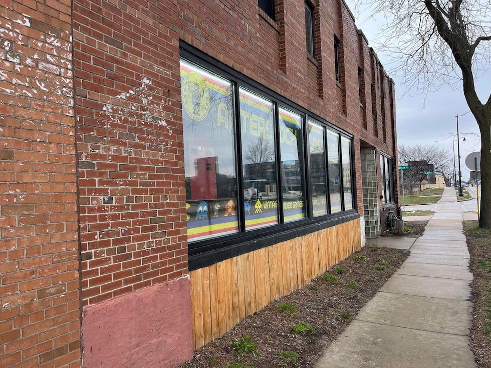 At least eight graffiti markings were found inside Aftershock Classic Arcade Bar after a man...