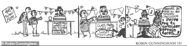 The comic above was seemingly done by Gunningham in his first year at Bristol Cathedral School, which he joined age 11 in 1984