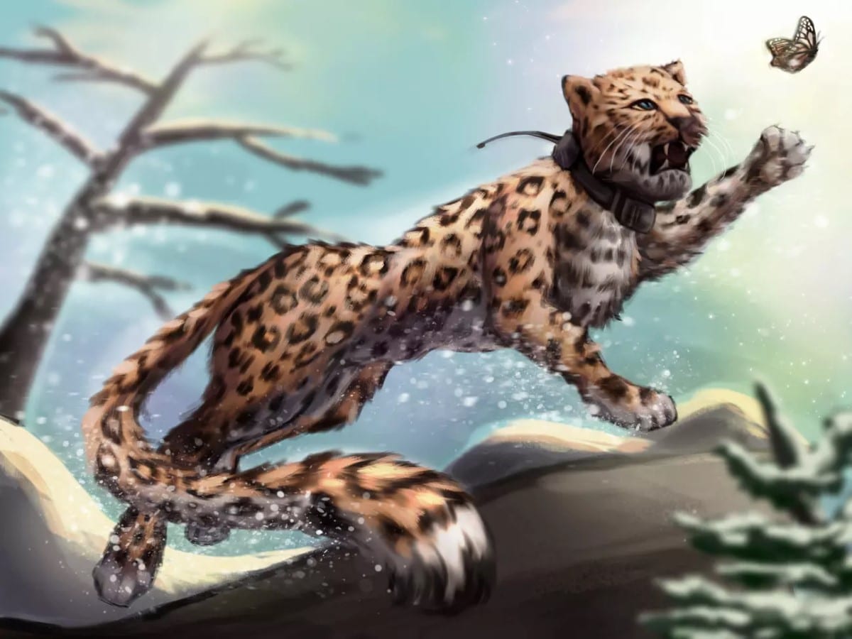 Digital drawing of a leopard