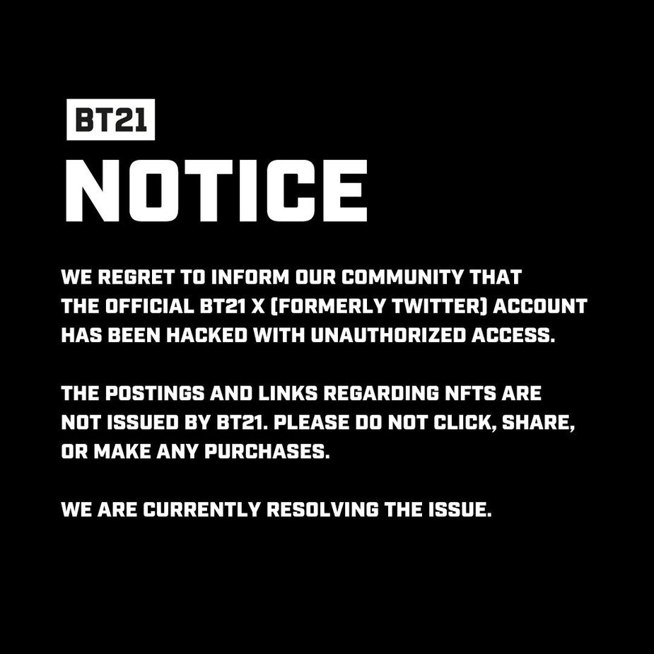 BT21 notice