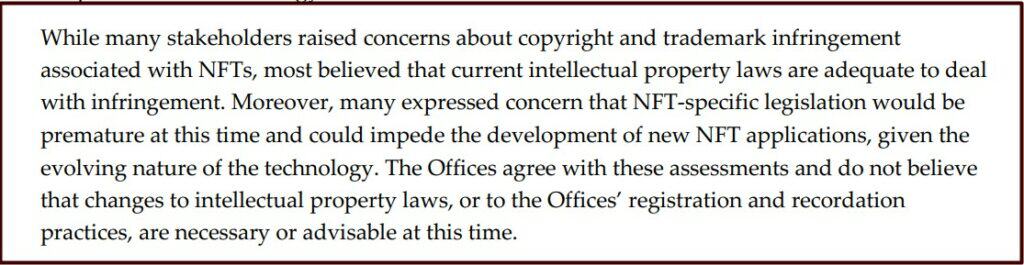 Conclusion that no changes in laws necessary