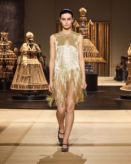 Fringed evening wear from Dior.
