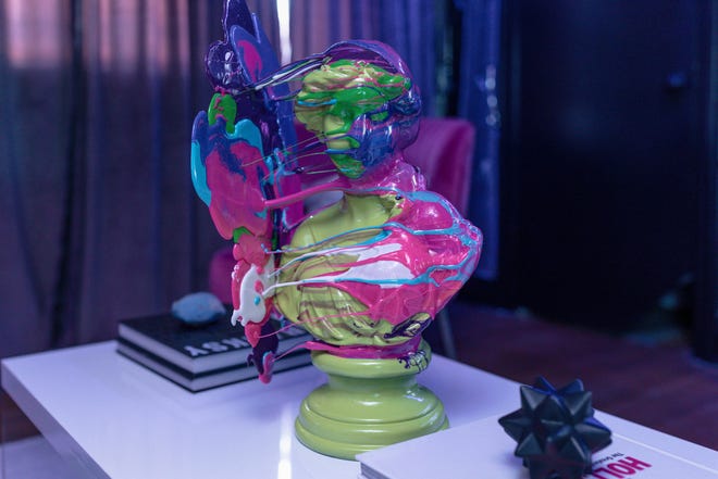 This resin statue was created by the homeowner at this home in Louisville's Fern Creek area.
