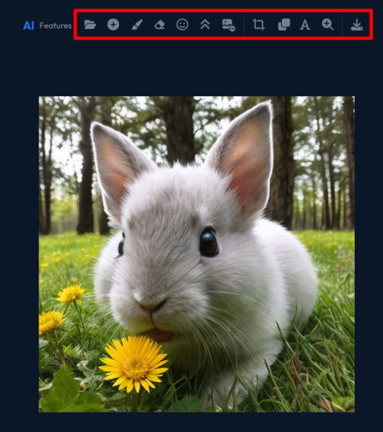 Highlighting the tools to edit images in ArtSmart.