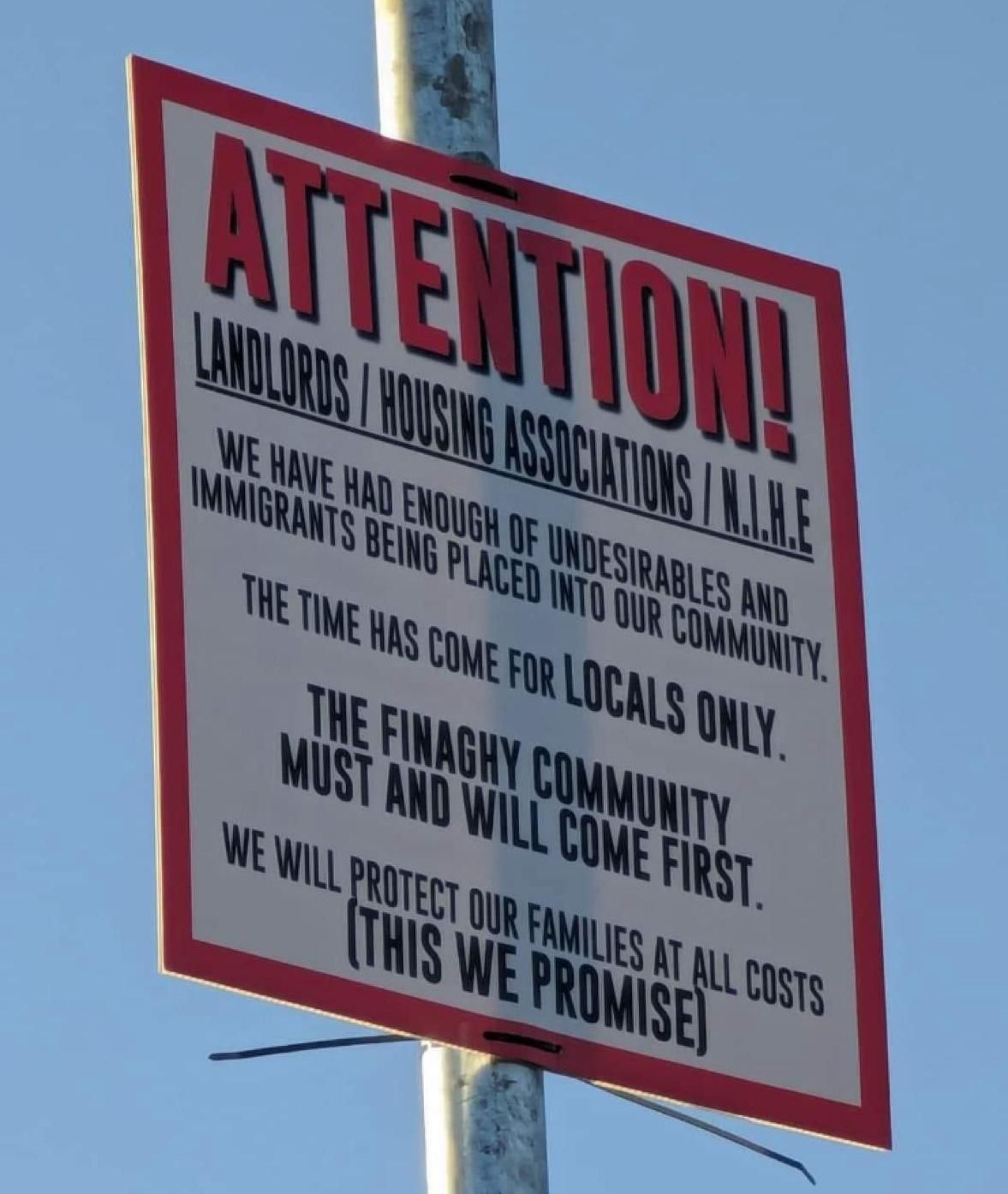 CONDEMNED: The racists posters that were erected in February