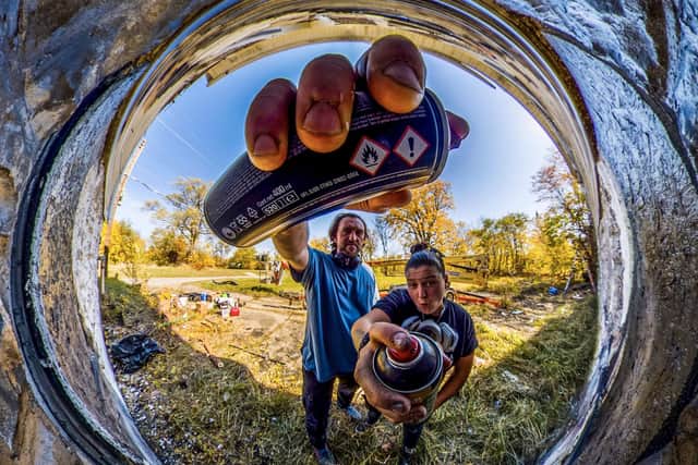 Street artists Christian Fenn (aka Seca) and Hayley Garner (Aylo) working on mural projects around the world. The duo have launched an initiative to help positively transform people’s lives in Fleetwood, Lancashire.