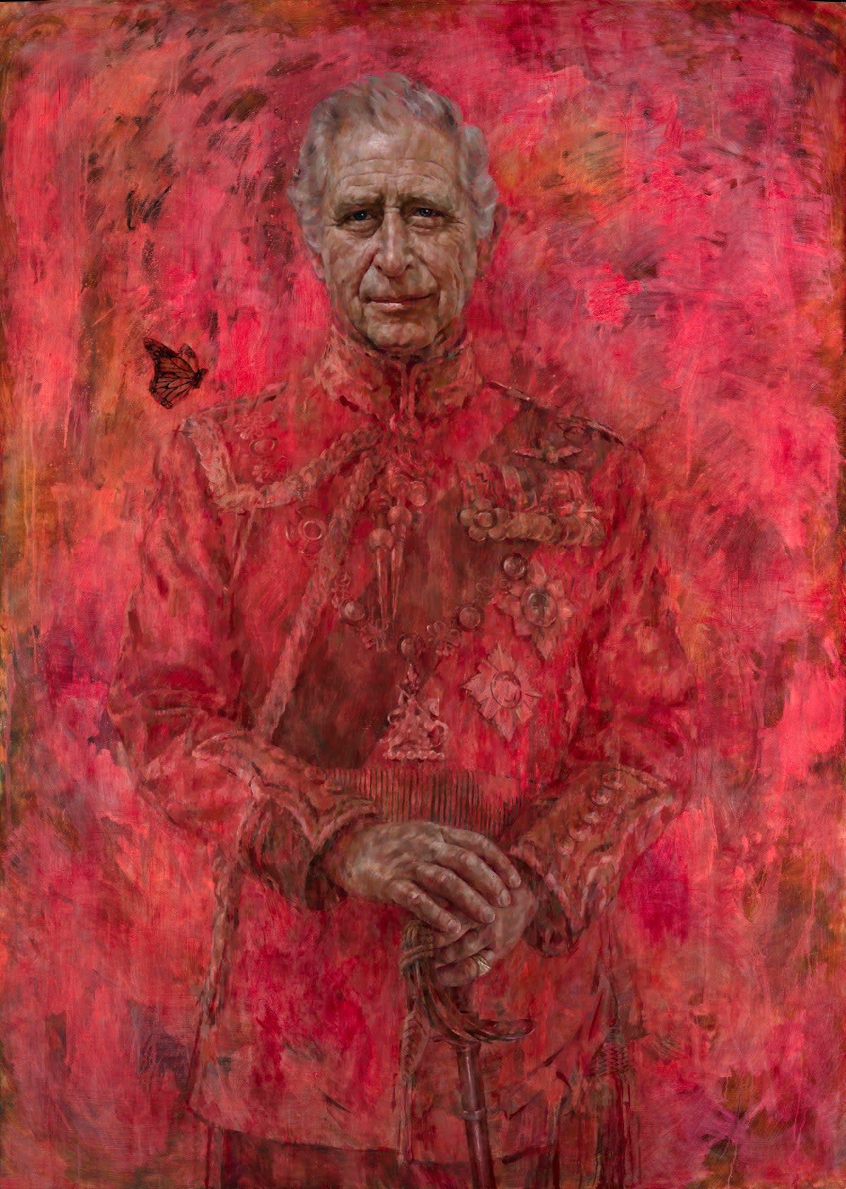 The portrait is currently on public display at the Philip Mould Gallery in London (PA)